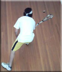 Get down low and get the racket under the ball for an effective lob/toss.